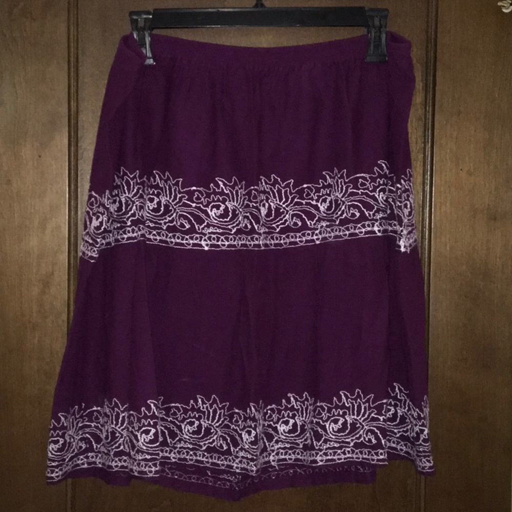 Purple peasant mini skirt